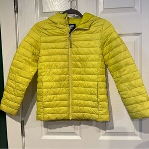 Lands End Kids Yellow Puffer Jacket Sz Large 12/14